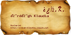 Ördögh Klaudia névjegykártya