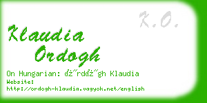 klaudia ordogh business card